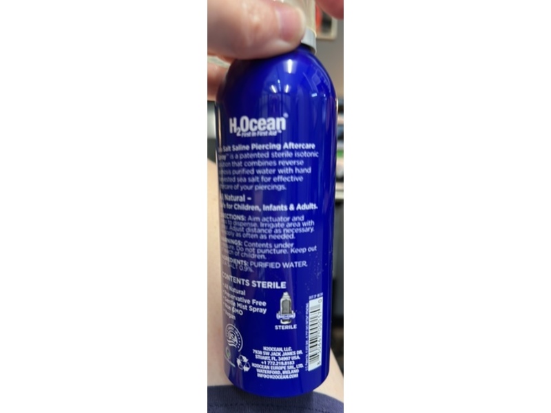 H2 Ocean Sea Salt Body Piercing Spray, 6 fl oz/177 mL
