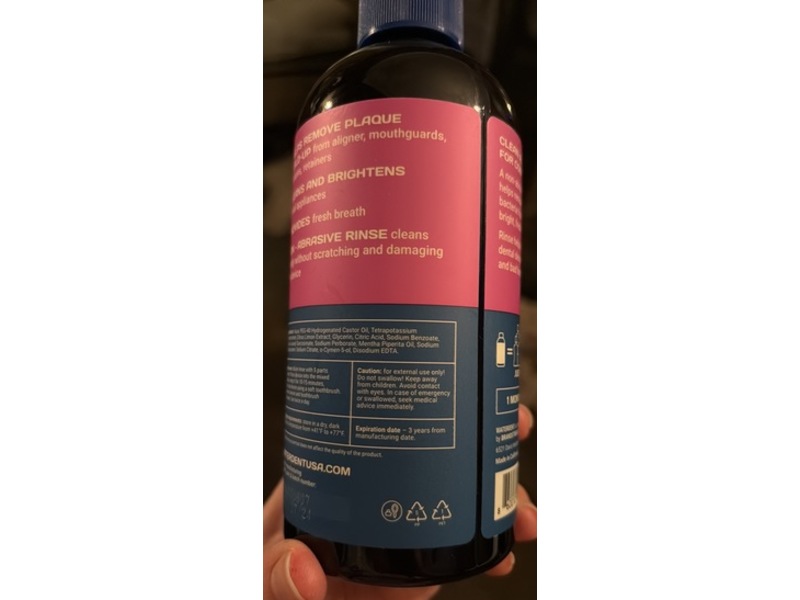 Water Dent Aligner Cleaner Concentrated Rinse, Fresh Mint Flavor, 16.9 fl oz/500 mL, Pack Of 2