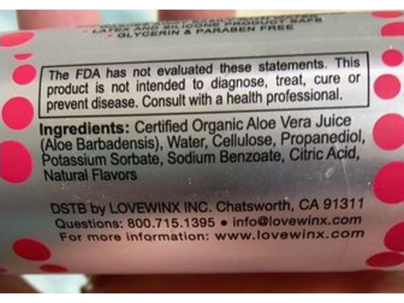 Lovewinx Naturally Yours Personal Moisturizer, Strawberry, 4.2 fl oz/125 mL