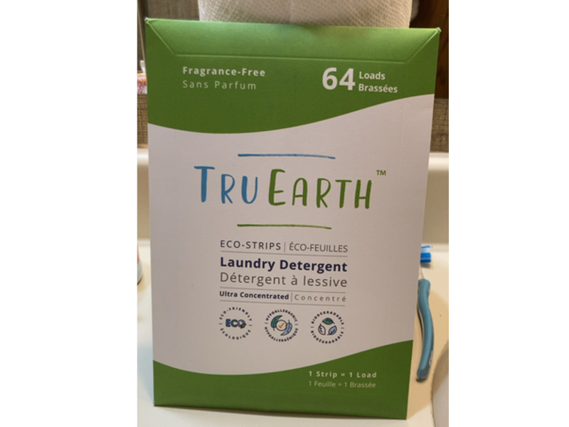 Tru Earth Laundry Detergent Eco-Strips, Fragrance-Free, 64 Loads