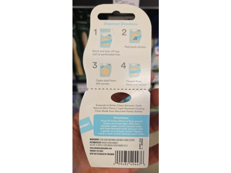 365 Whole Foods Market Expanding Dental Floss, Natural Mint Flavor