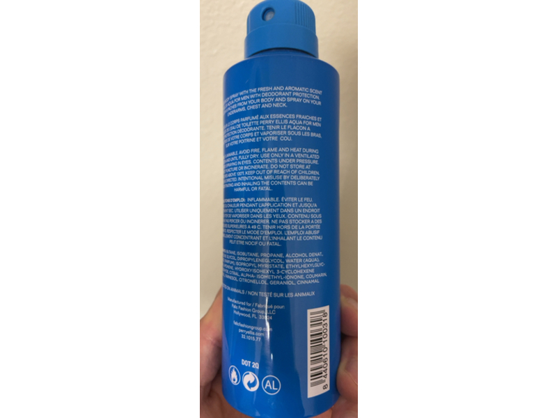 Perry Ellis Aqua Body Spray, 6.8 fl oz/200 mL