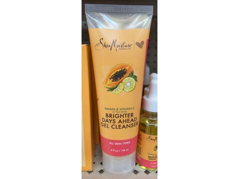 Sheamoisture Brighter Days Ahead Gel Cleanser, Papaya & Vitamin c, 4 fl oz/118 mL