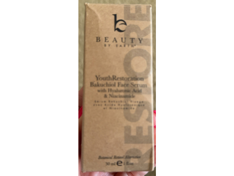 Beauty By Earth Youth Restoration Bakuchiol Face Serum, Hyaluronic Acid & Niacinamide, 1 fl oz/30 mL