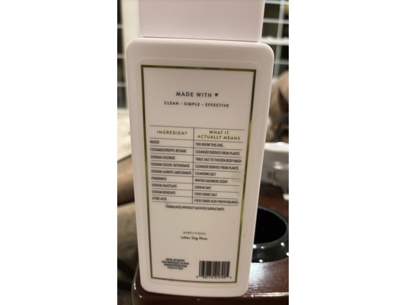 Native Body Wash, Winter Cashmere, 18 fl oz/532 mL, Pack Of 2