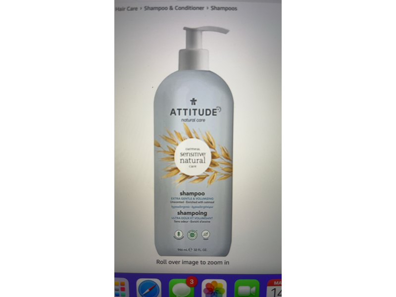 ATTITUDE Hair Shampoo Extra Gentle & Volumizing, Sensitive Skin, 32 fl oz/946 mL