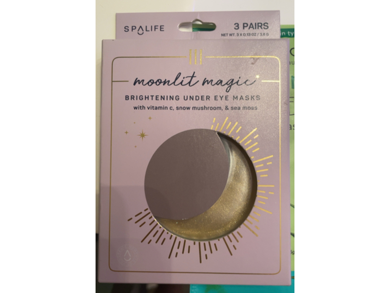 SpaLife Moonlit Magic Brightening Under Eye Masks, 0.13 oz/3.8 g, 3 Pairs