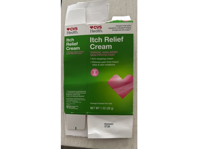 CVS Health Itch Relief Cream, 1 fl oz/28 g