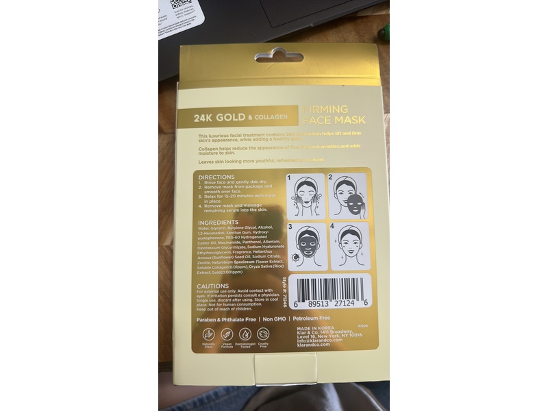 Azure Firming Face Mask, 3.7 fl oz/105 g, 5 Count