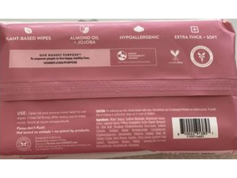 Honest Plant-Based Wipes, Nourish + Cleanse, 60 Count