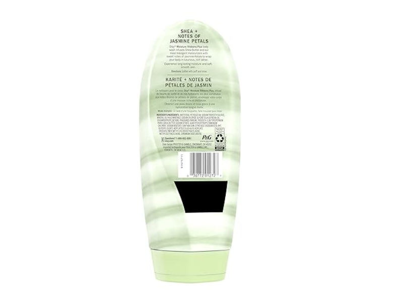 Olay Moisture Ribbons Plus Body Wash, Shea + Notes Of Jasmine Petals, 18 fl oz/532 mL, Pack Of 4