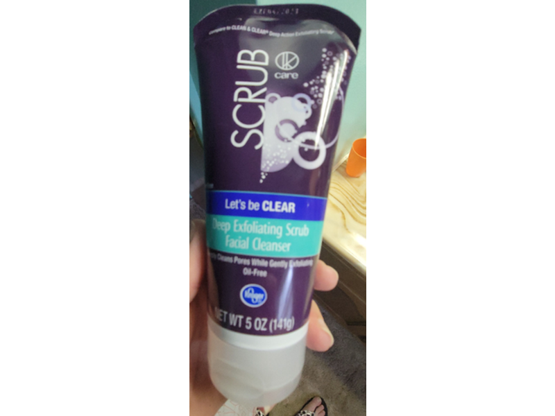 Kroger Let's Be Clear Deep Exfoliating Scrub Facial Cleanser, 5 oz/141 g
