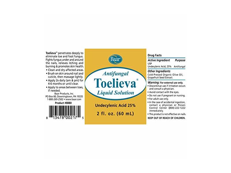 Baar Antifungal Toelieva Liquid Solution, 2 fl oz/60 mL
