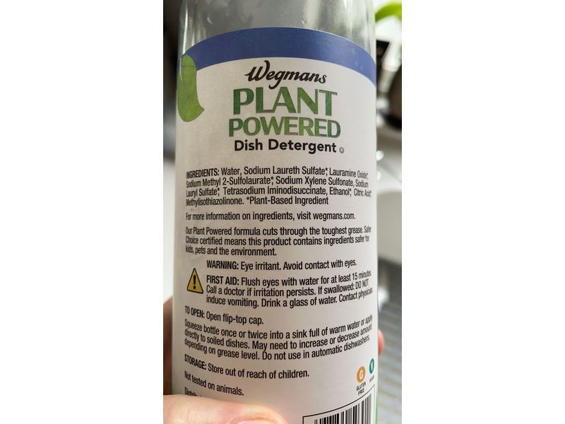 Wegmans Plant Powered Dish & Detergent, Free & Clear, 25 fl oz/739 mL