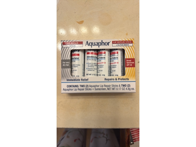 Aquaphor Immediate Relief Lip Repair Stick, 0.17 oz/4.8 g, Pack Of 2