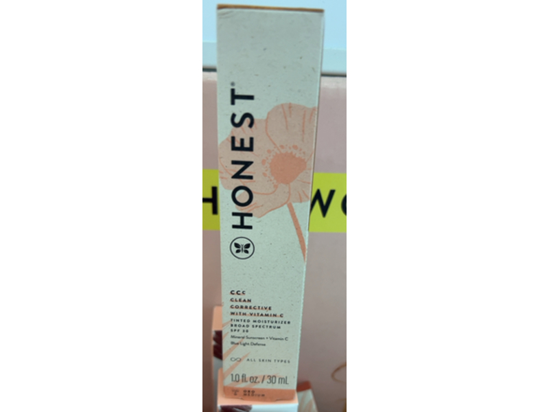 Honest Beauty CCC Clean Corrective with Vitamin C Tinted Moisturizer, SPF 30,Oro Medium, 1 fl oz/30 mL