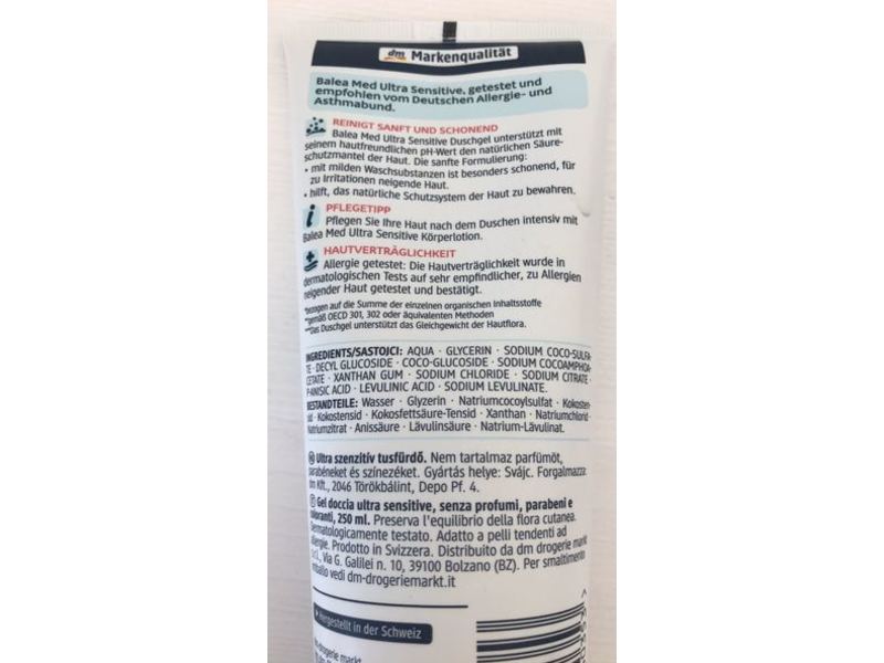 BaleaMed Ultra Sensitive Shower Gel, 250 mL