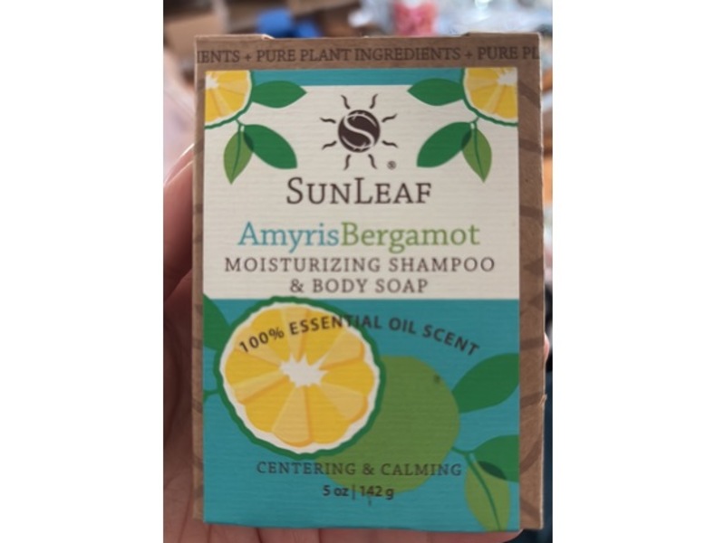 Sunleaf Moisturizing Shampoo & Body Soap, Amyris Bergamot, 5 oz/142 g