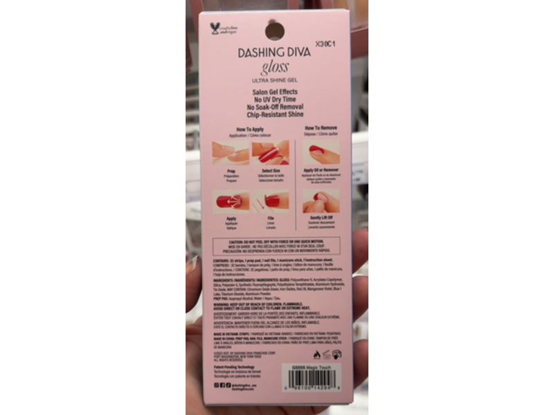 Dashing Diva Gloss Ultra Shine Gel Nail Strips, Magic Touch, 32 Count