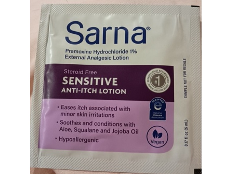 Sarna Anti-Itch Lotion, Pramoxine Hydrochloride 1%, 0.17 fl oz/5 mL