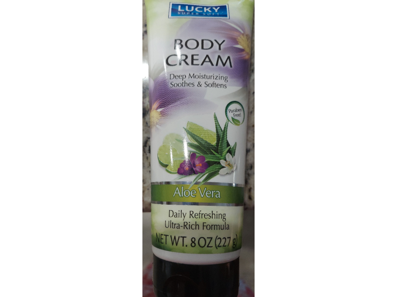 Lucky Deep Moisturizing Soothes & Softens Body Cream, Aloe Vera, 8 oz/227 g