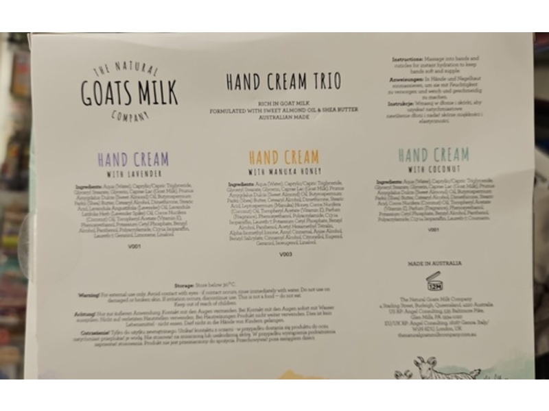 The Natural Goat Milk Company Hand Cream Trio, 4.3 fl oz/125 mL, 3 Count