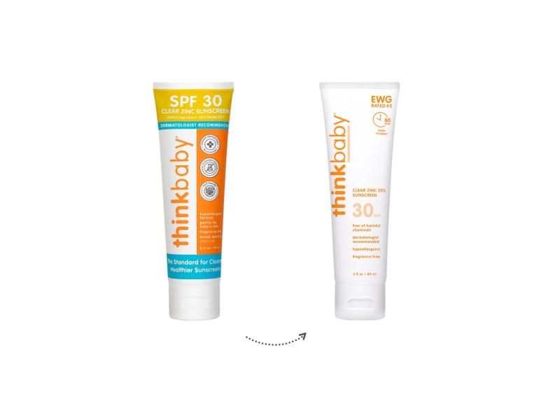 Thinkbaby Clear Zinc Sunscreen, SPF 30, 3 fl oz/89 mL