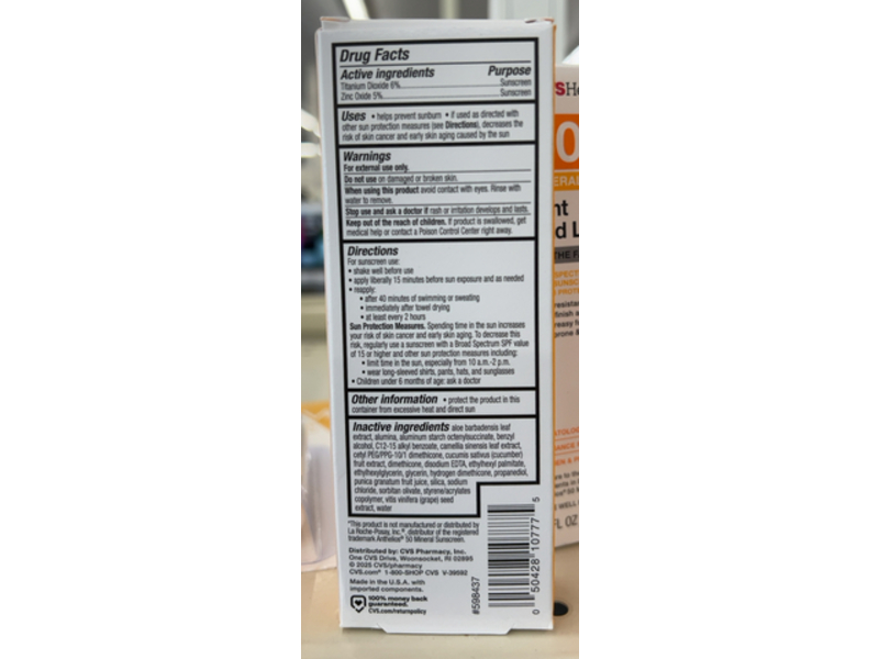 CVS Health Mineral Light Fluid Lotion, SPF 50, 1.7 fl oz/50 mL