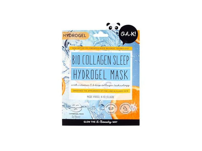 Oh K! Bio Collagen Sleep Hydrogel Mask, Vitamin C & Deep Collagen, 1.13 oz/32 g