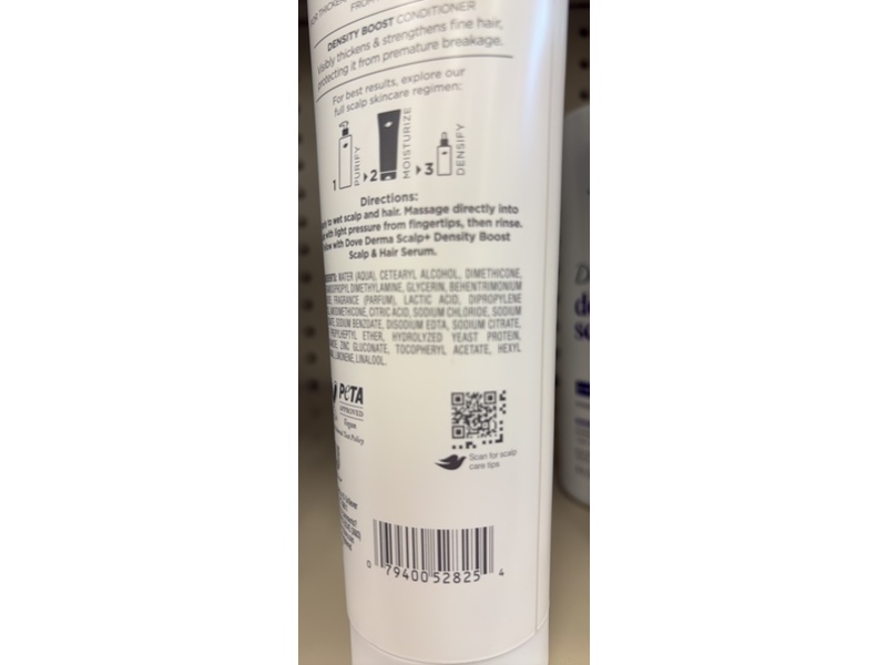 Dove Derma Scalp Density Boost Conditioner, Glycerin & Zinc + Peptides, 9 fl oz