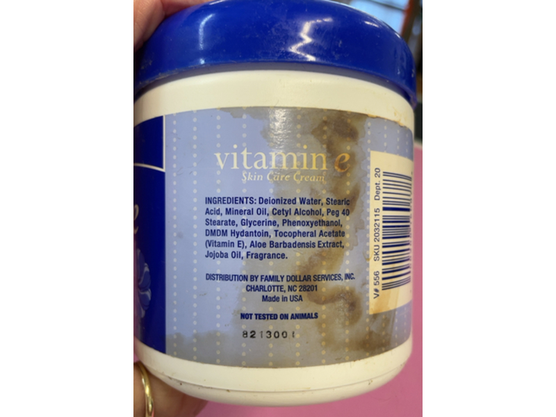 Clean Basics Vitamin E Skin Care Cream, Aloe Vera & Jojoba Oil, 16 oz/454 mL