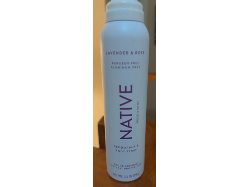 Native Deodorant & Body Spray, Lavender & Rose, 3.5 oz/99 g