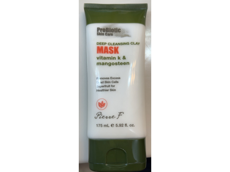 Pierre F Probiotic Deep Cleansing Clay Mask, Vitamin K & Mangosteen, 5.92 fl oz/175 mL