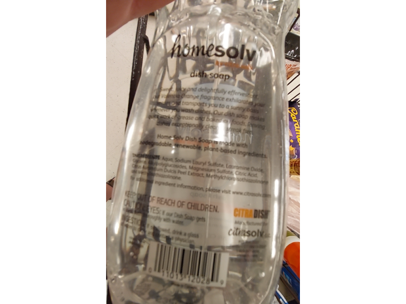 Homesolv Dish Soap, Valencia Orange, 25 fl oz/739 mL