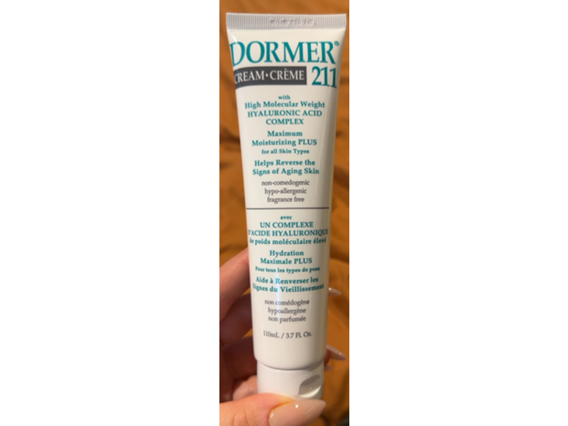 Dormer Cream 211 with High Molecular Weight & Hyaluronic Acid Complex, 3.7 fl oz/110 mL