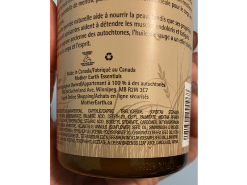 Mother Earth Essentials Natural Body Lotion, Peppermint Sage, 8 fl oz/240 mL