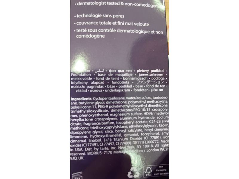 Tarte Amazonian Clay Foundation, 14 N Ivory, 1.7 fl oz/50 mL