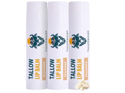 Dr. Dave's Primal Essence Tallow Lip Balm, Unscented, Pack Of 3