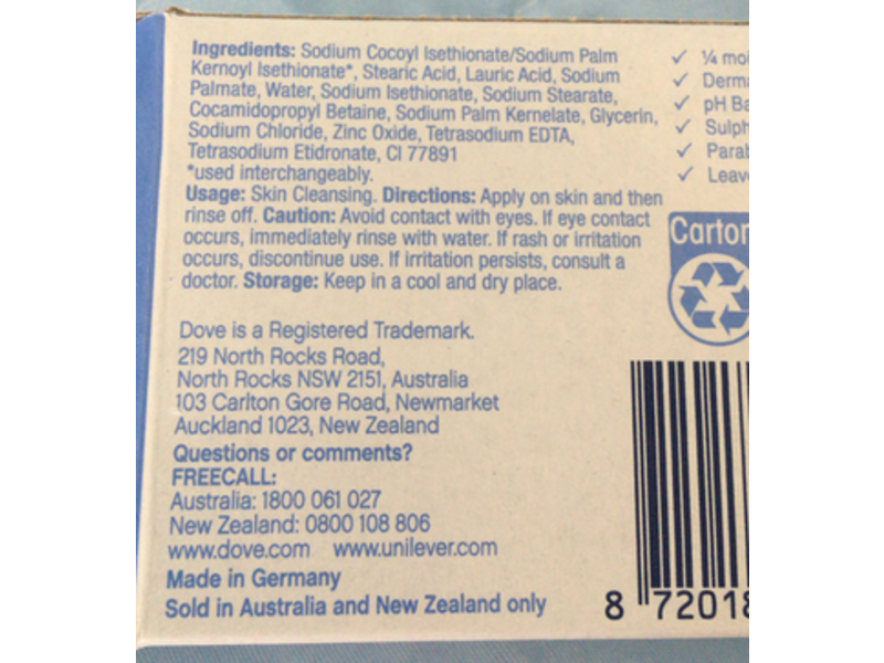 Dove Sensitive Beauty Cream Bar, 90 g