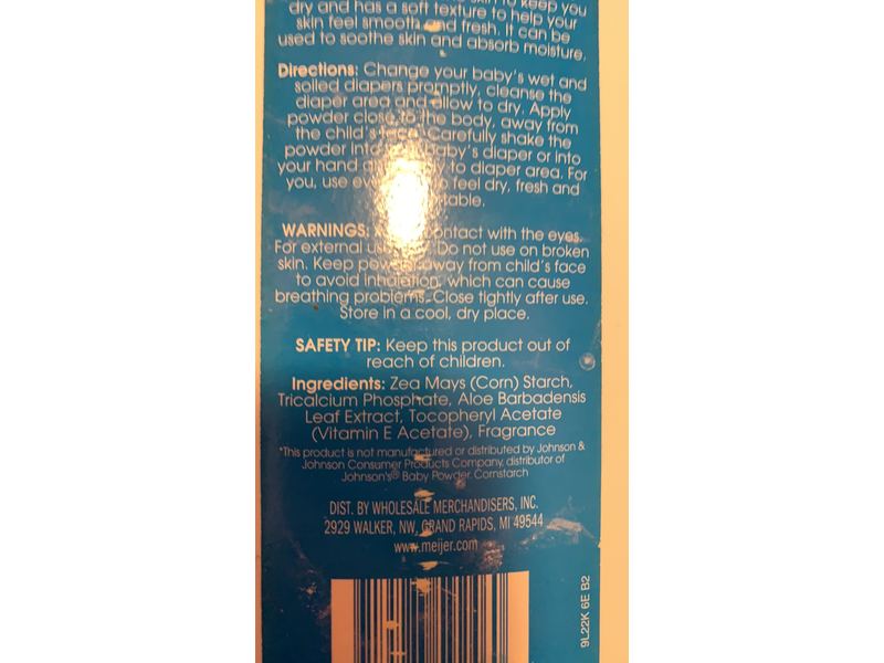 Meijer Baby Powder, Cornstarch, 22 oz/624 g