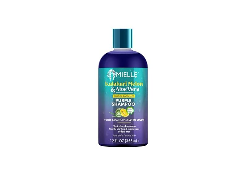Mielle Blonde Radiance Purple Shampoo, Kalahari Melon & Aloe Vera, 12 fl oz/355 mL