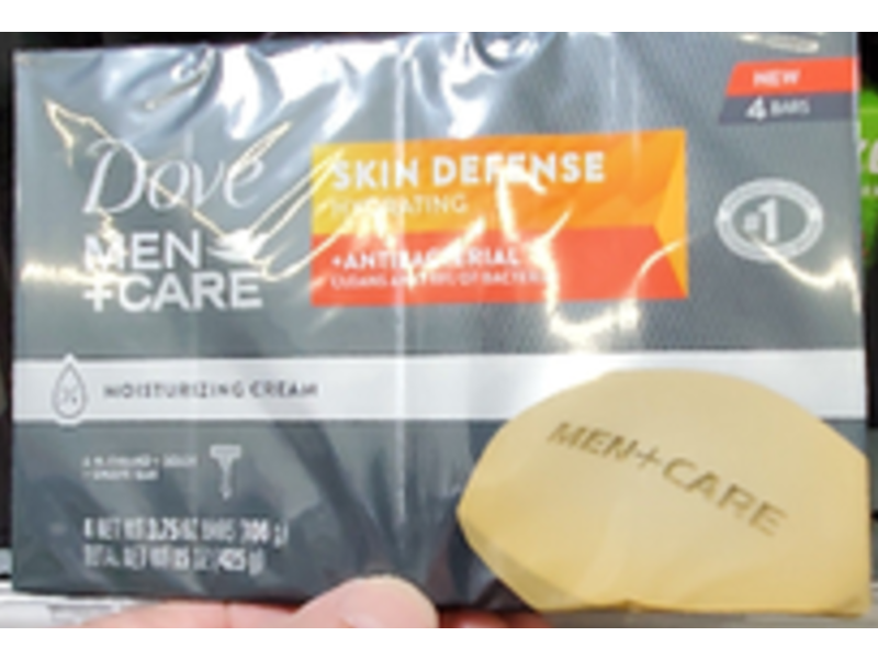 Dove Men + Care Skin Defense Hydrating + Antibacterial Soap Bar, 15 oz/425 g, 4 Count