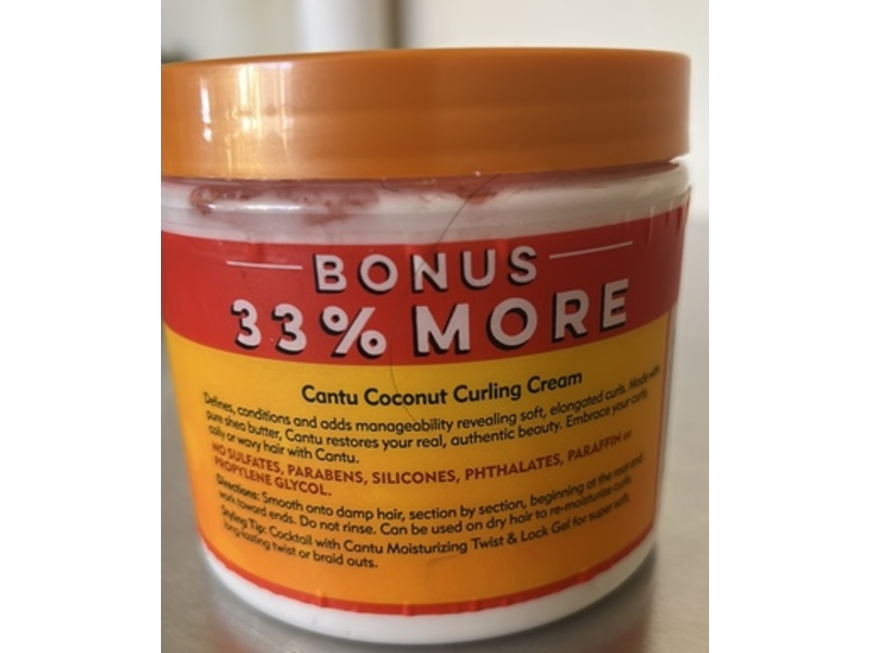 Cantu Coconut Curling Cream, Shea Butter, 16 oz/453 g