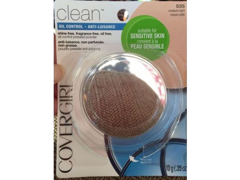 CoverGirl Clean Matt Pressed Powder, 535 Medium Light, 0.35 oz