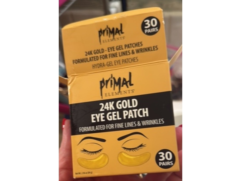 Primal Elements Hydra-Gel Under Eye Patches, 24K Gold, 84 g, 30 Pairs, 60 Count