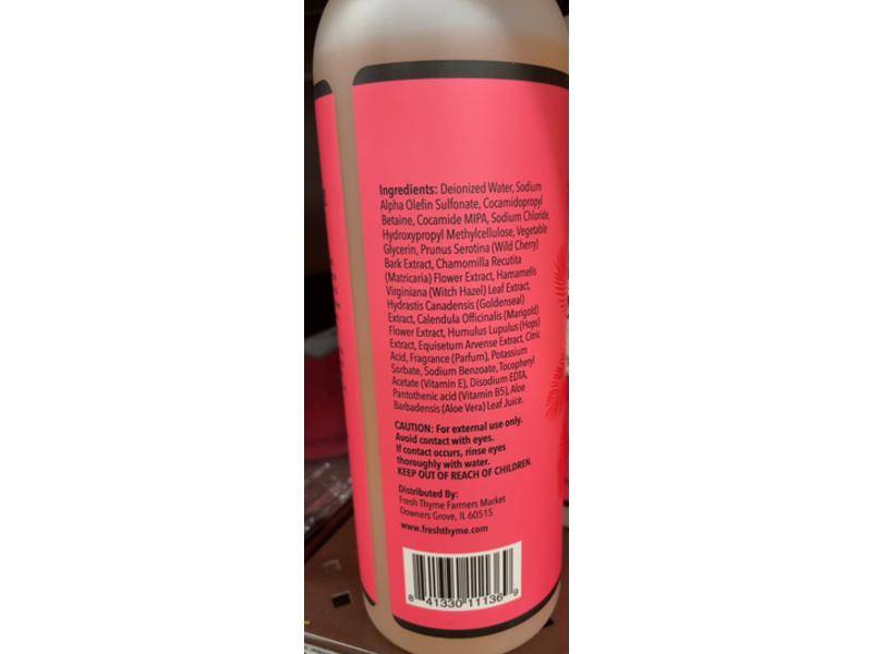 Fresh Thyme Body Wash, Coconut Lemongrass, 16 fl oz/473 mL