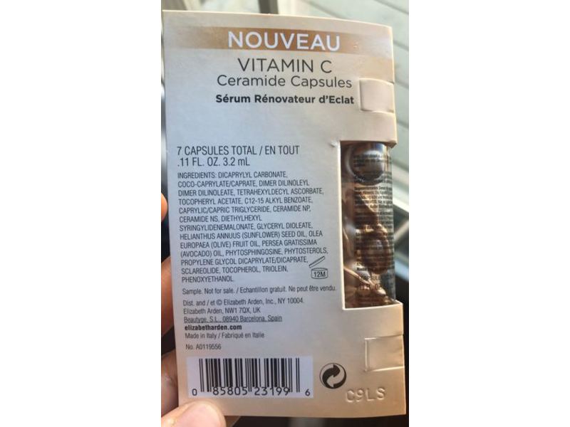 Elizabeth Arden Ceramide Capsules, Radiance Renewal Serum, Vitamin C, 0.11 fl oz/3.2 mL, 7 Capsules