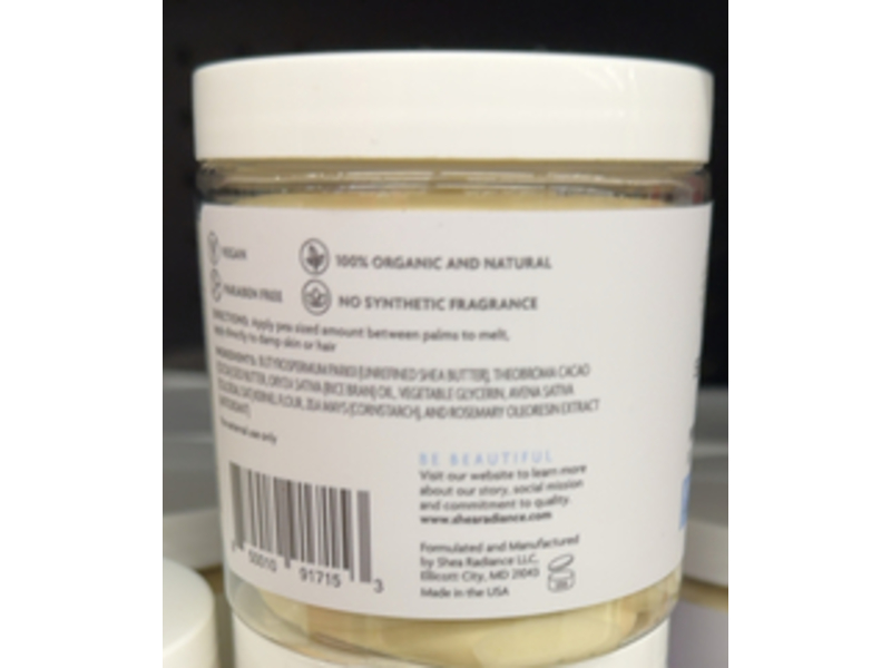 Shea Radiance P.U.R.E. Whipped Shea Butter,5 oz