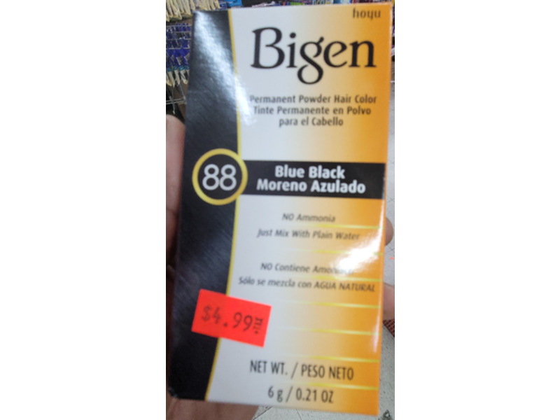 Bigen Permanent Powder Hair Color, 88 Blue Black, 0.21 oz/6 g