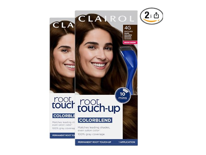 Clairol Permanent Cream Root Touch-Up, 4G Dark Golden Brown, 1 Application, Pack Of 2